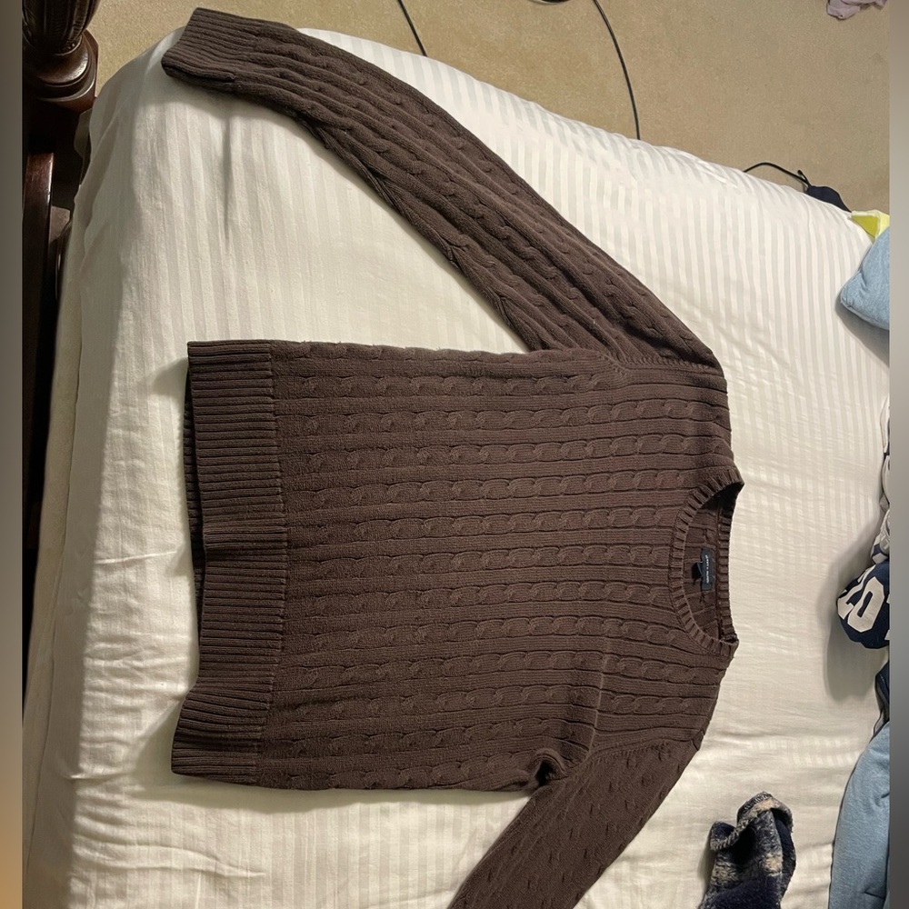 Tommy Hilfiger Brown Cable-knit Sweater